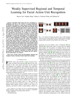Weakly Supervised Regional and Temporal Learning for Facial Action Unit
  Recognition
