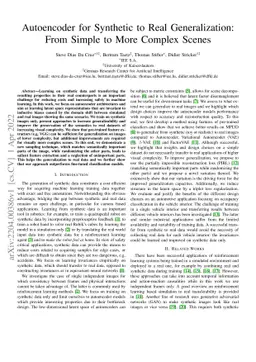 Autoencoder for Synthetic to Real Generalization: From Simple to More
  Complex Scenes