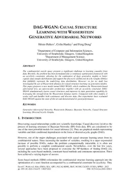 DAG-WGAN: Causal Structure Learning With Wasserstein Generative
  Adversarial Networks