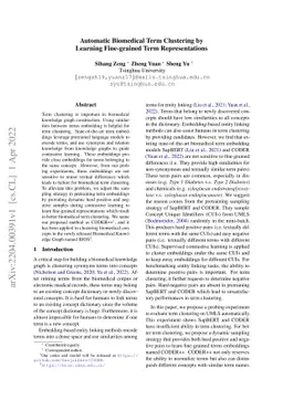 Automatic Biomedical Term Clustering by Learning Fine-grained Term
  Representations