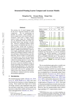 Structured Pruning Learns Compact and Accurate Models