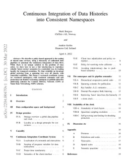 Continuous Integration of Data Histories into Consistent Namespaces