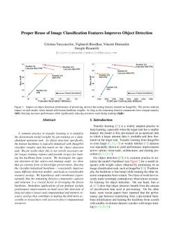 Proper Reuse of Image Classification Features Improves Object Detection
