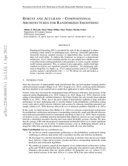 Robust and Accurate -- Compositional Architectures for Randomized
  Smoothing