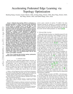 Accelerating Federated Edge Learning via Topology Optimization