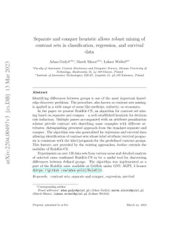 Separate and conquer heuristic allows robust mining of contrast sets in
  classification, regression, and survival data