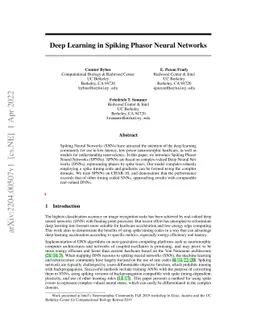 Deep Learning in Spiking Phasor Neural Networks