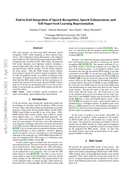 End-to-End Integration of Speech Recognition, Speech Enhancement, and
  Self-Supervised Learning Representation