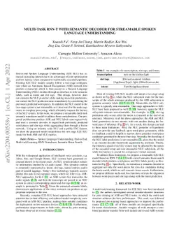 Multi-task RNN-T with Semantic Decoder for Streamable Spoken Language
  Understanding