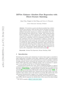 DFNet: Enhance Absolute Pose Regression with Direct Feature Matching