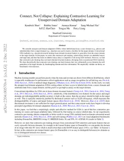 Connect, Not Collapse: Explaining Contrastive Learning for Unsupervised
  Domain Adaptation