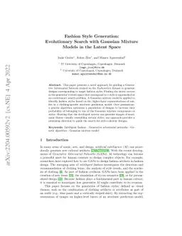 Fashion Style Generation: Evolutionary Search with Gaussian Mixture
  Models in the Latent Space