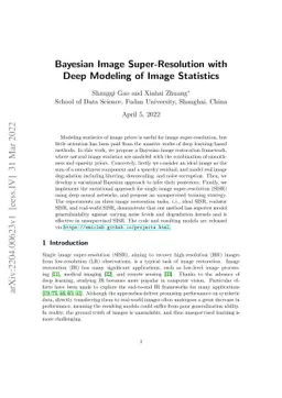 Bayesian Image Super-Resolution with Deep Modeling of Image Statistics