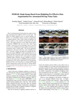 SIMBAR: Single Image-Based Scene Relighting For Effective Data
  Augmentation For Automated Driving Vision Tasks