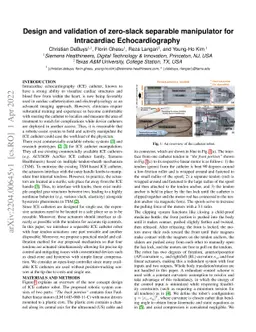 Design and validation of zero-slack separable manipulator for
  Intracardiac Echocardiography