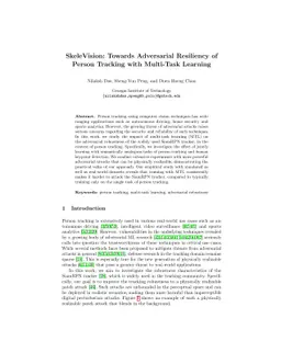 SkeleVision: Towards Adversarial Resiliency of Person Tracking with
  Multi-Task Learning
