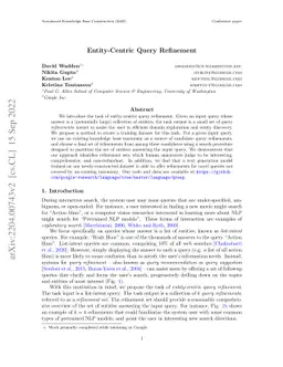 Entity-Centric Query Refinement