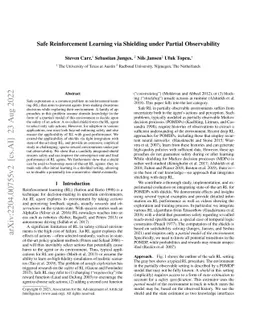 Safe Reinforcement Learning via Shielding under Partial Observability