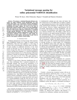 Variational message passing for online polynomial NARMAX identification
