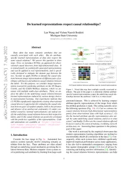 Do learned representations respect causal relationships?