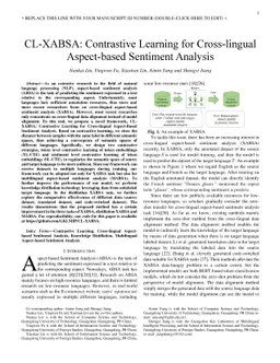 CL-XABSA: Contrastive Learning for Cross-lingual Aspect-based Sentiment
  Analysis