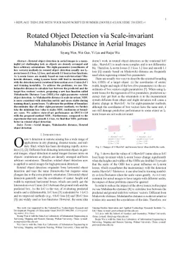 Rotated Object Detection via Scale-invariant Mahalanobis Distance in
  Aerial Images