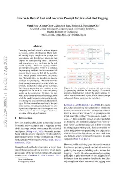 Inverse is Better! Fast and Accurate Prompt for Few-shot Slot Tagging
