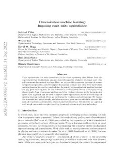 Dimensionless machine learning: Imposing exact units equivariance