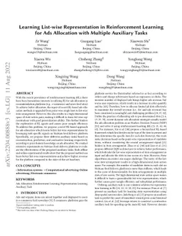 Learning List-wise Representation in Reinforcement Learning for Ads
  Allocation with Multiple Auxiliary Tasks