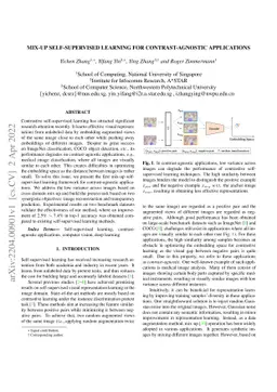 Mix-up Self-Supervised Learning for Contrast-agnostic Applications