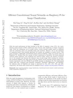 Efficient Convolutional Neural Networks on Raspberry Pi for Image
  Classification