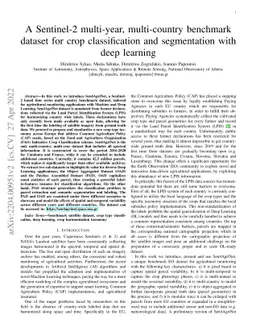 A Sentinel-2 multi-year, multi-country benchmark dataset for crop
  classification and segmentation with deep learning