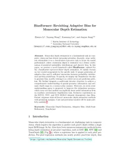BinsFormer: Revisiting Adaptive Bins for Monocular Depth Estimation