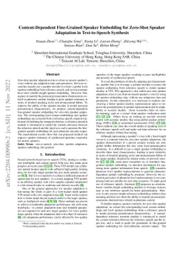 Content-Dependent Fine-Grained Speaker Embedding for Zero-Shot Speaker
  Adaptation in Text-to-Speech Synthesis