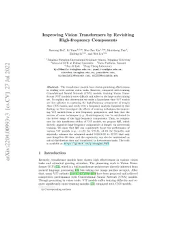 Improving Vision Transformers by Revisiting High-frequency Components