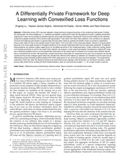 A Differentially Private Framework for Deep Learning with Convexified
  Loss Functions