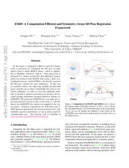 ES6D: A Computation Efficient and Symmetry-Aware 6D Pose Regression
  Framework