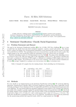 Faces: AI Blitz XIII Solutions