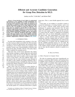 Efficient and Accurate Candidate Generation for Grasp Pose Detection in
  SE(3)