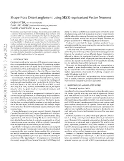 Shape-Pose Disentanglement using SE(3)-equivariant Vector Neurons