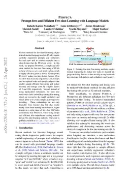 PERFECT: Prompt-free and Efficient Few-shot Learning with Language
  Models