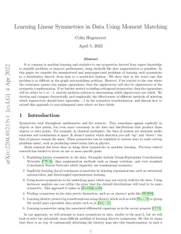 Learning Linear Symmetries in Data Using Moment Matching