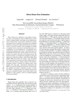 Direct Dense Pose Estimation