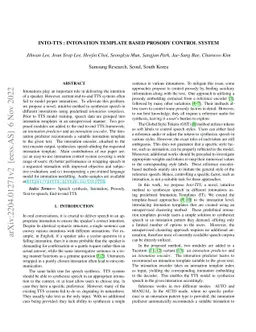 Into-TTS : Intonation Template Based Prosody Control System
