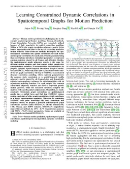 Learning Constrained Dynamic Correlations in Spatiotemporal Graphs for
  Motion Prediction