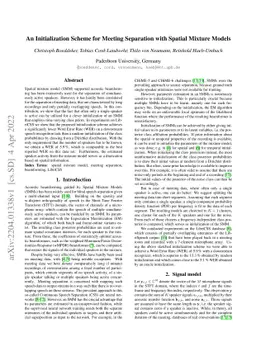 An Initialization Scheme for Meeting Separation with Spatial Mixture
  Models