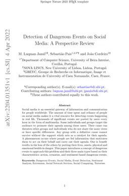 Detection of Dangerous Events on Social Media: A Perspective Review