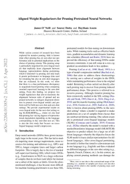 Aligned Weight Regularizers for Pruning Pretrained Neural Networks
