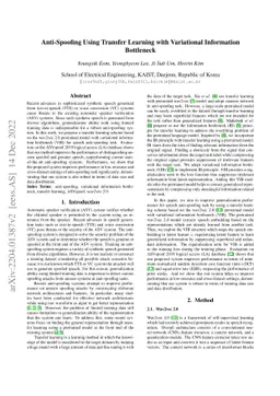 Anti-Spoofing Using Transfer Learning with Variational Information
  Bottleneck