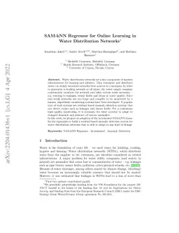 SAM-kNN Regressor for Online Learning in Water Distribution Networks